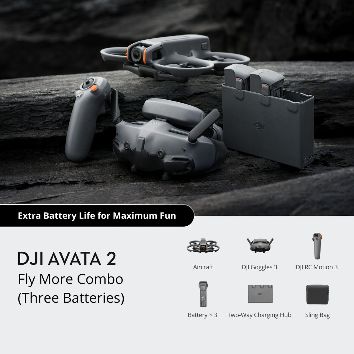 Dron FPV Avata 2 Fly More Combo 3 Baterías DJI