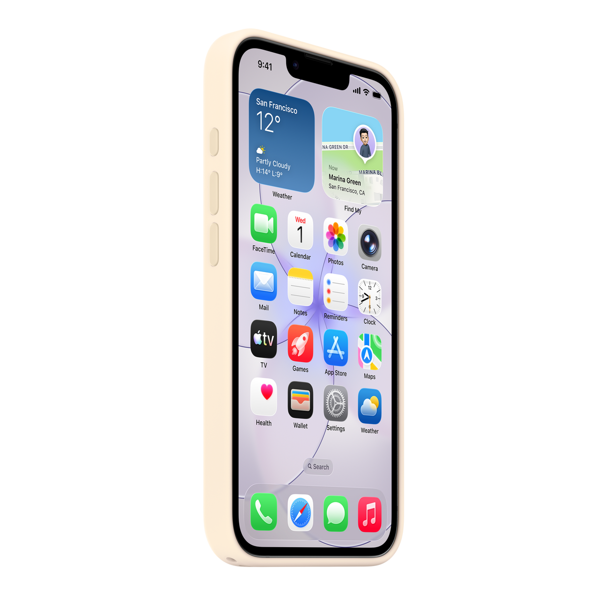 Case de silicona con MagSafe para iPhone 17e vainilla