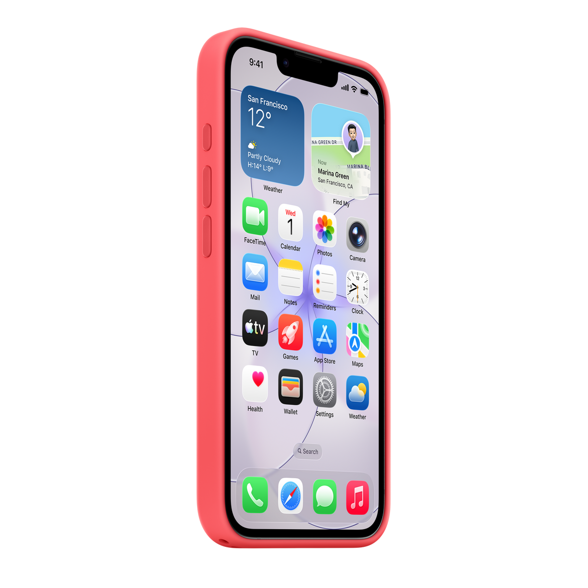 Case de silicona con MagSafe para iPhone 17e bright guava