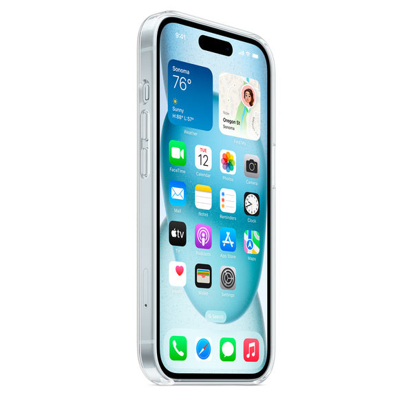 Case transparente con MagSafe para iPhone 15