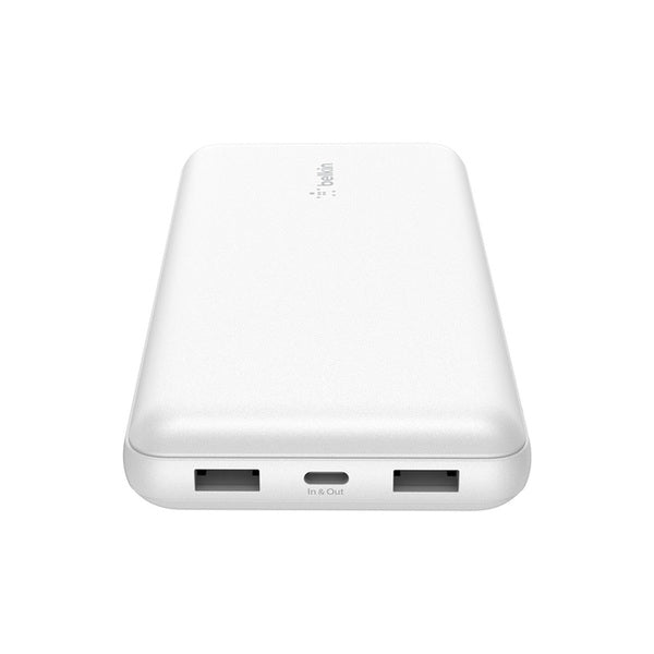 Batería 20.000 mAh 2xUSB-A 1xUSB-C 15W Belkin blanca