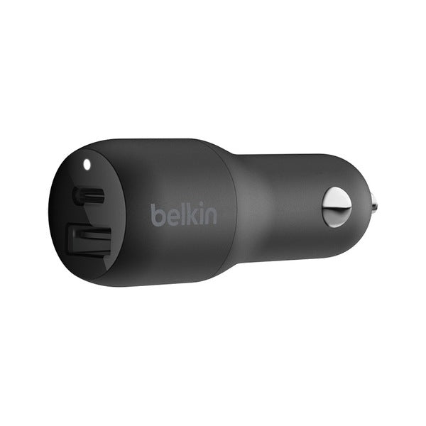 Cargador de auto 37W 1xUSB-A 1xUSB-C BoostCharge con cable Lightning Belkin