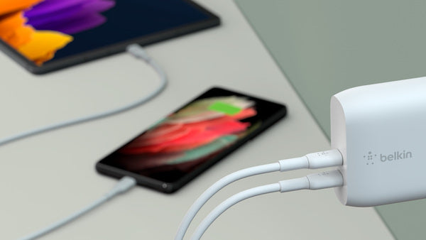Cargador 40W Max 2x USB-C Belkin blanco