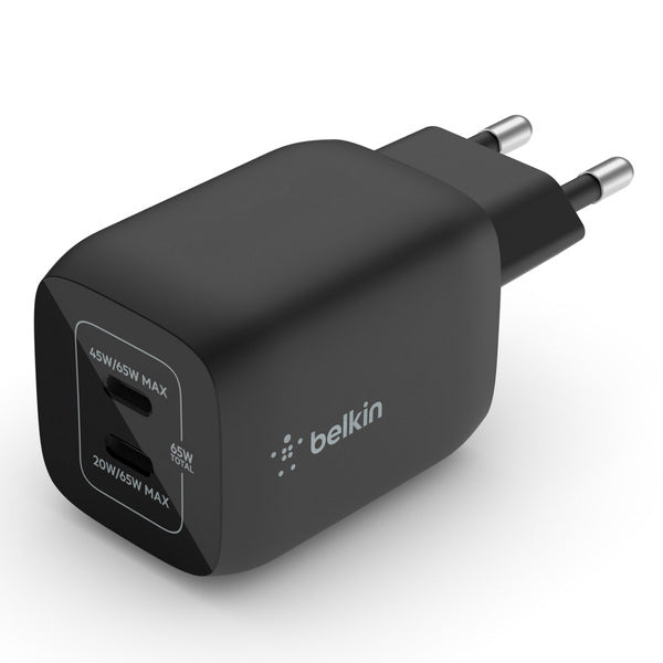 Cargador 65W Max 2x USB-C Belkin Negro