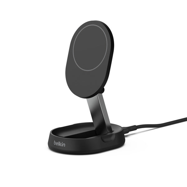 Base de carga 2 en 1 inalámbrica plegable Qi2 15 W Belkin negra