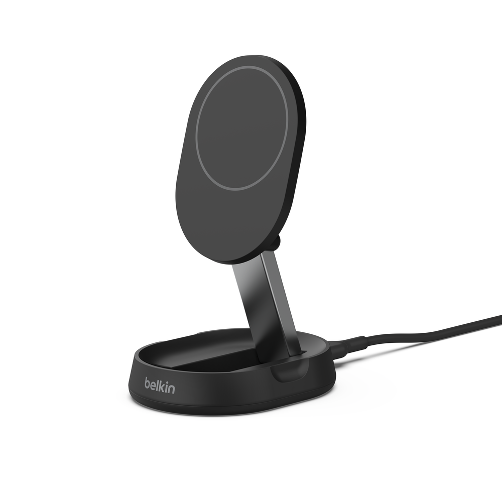 Base de carga 2 en 1 inalámbrica plegable Qi2 15 W Belkin negra