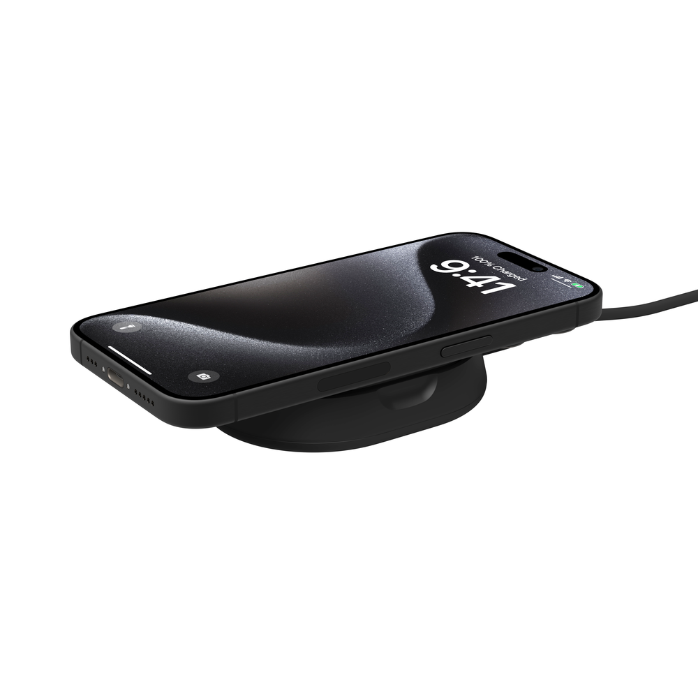Base de carga 2 en 1 inalámbrica plegable Qi2 15 W Belkin negra