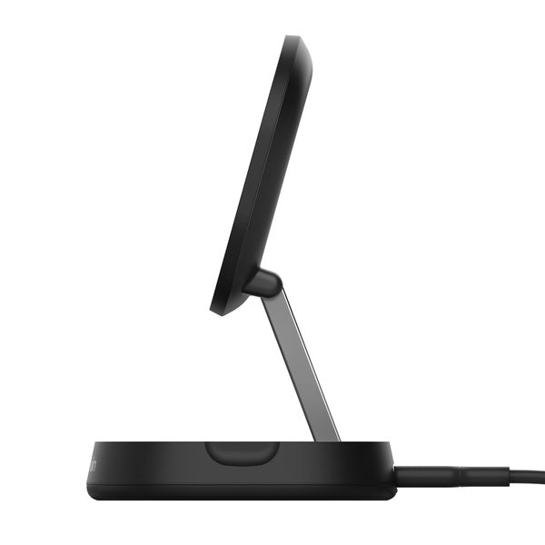 Base de carga 2 en 1 inalámbrica plegable Qi2 15 W Belkin negra