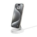 Base de carga 2 en 1 inalámbrica plegable Qi2 15 W Belkin blanca