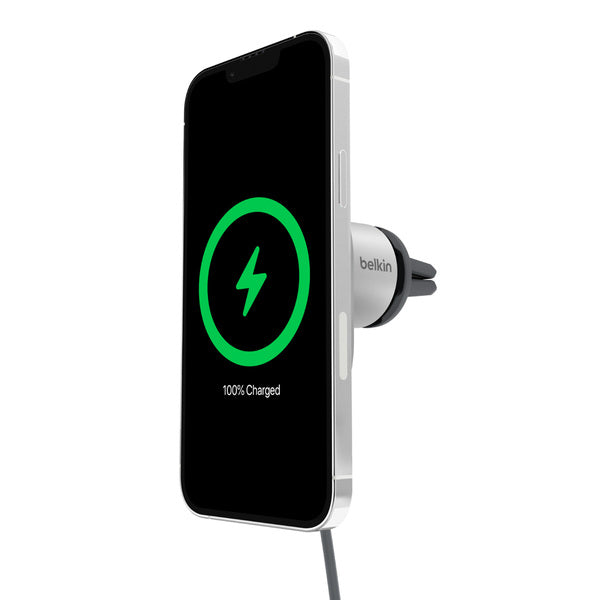 Cargador de auto inalámbrico Qi2 Boostcharge Pro Belkin gris