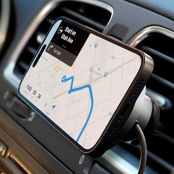 Cargador de auto inalámbrico Qi2 Boostcharge Pro Belkin gris