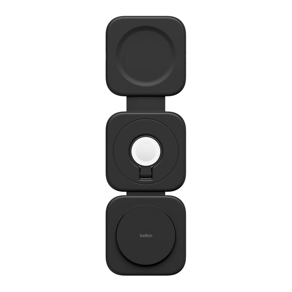 Base de carga 3 en 1 inalambrica plegable de viaje Qi2 Belkin negra
