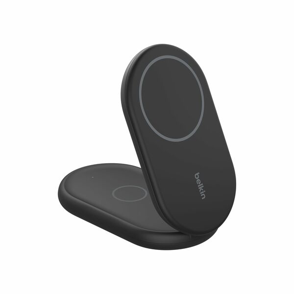 Base de carga 2 en 1 inalambrica plegable Qi2 Belkin negra