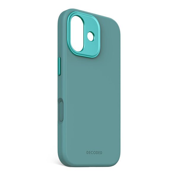 Funda silicona antimicrobiana iPhone 17 Decoded azul retro