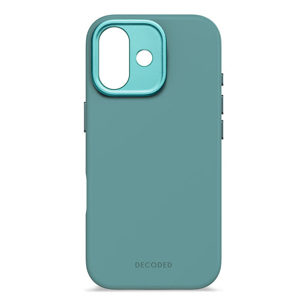 Funda silicona antimicrobiana iPhone 17 Decoded azul retro