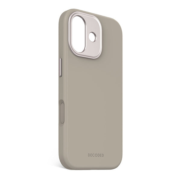 Funda silicona antimicrobiana iPhone 17 Decoded taupe suave