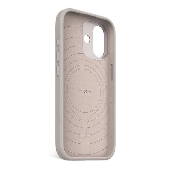 Funda silicona antimicrobiana iPhone 17 Decoded taupe suave