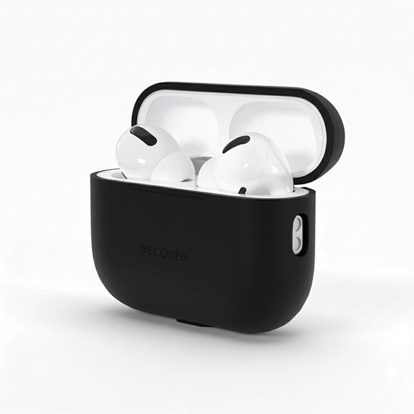 Funda silicona AirCase Pro para Airpods Pro 3 Gen Decoded negro
