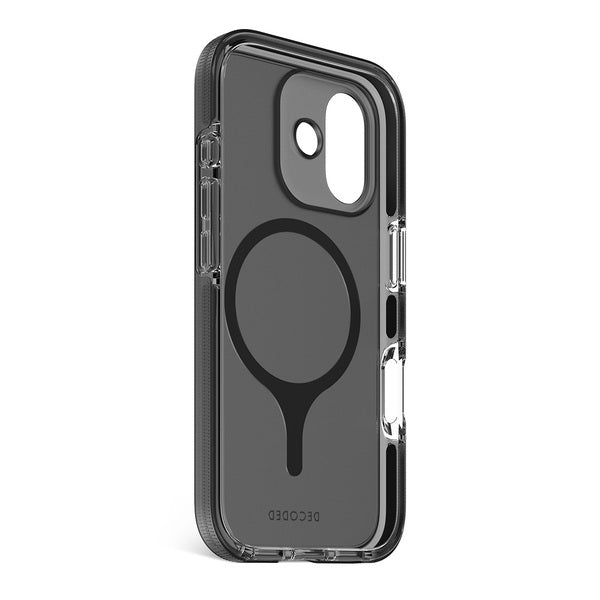 Funda transparente DropTec iPhone 17 Decoded negro esmerilado