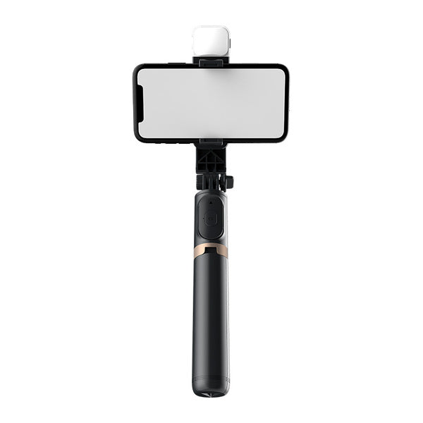 Selfie stick con luz LED ajustable y control remoto Dusted negro