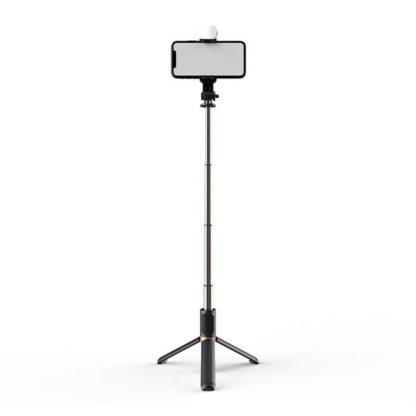 Selfie stick con luz LED ajustable y control remoto Dusted negro