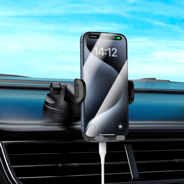 Cargador de auto inalámbrico automático 15W Dusted negro