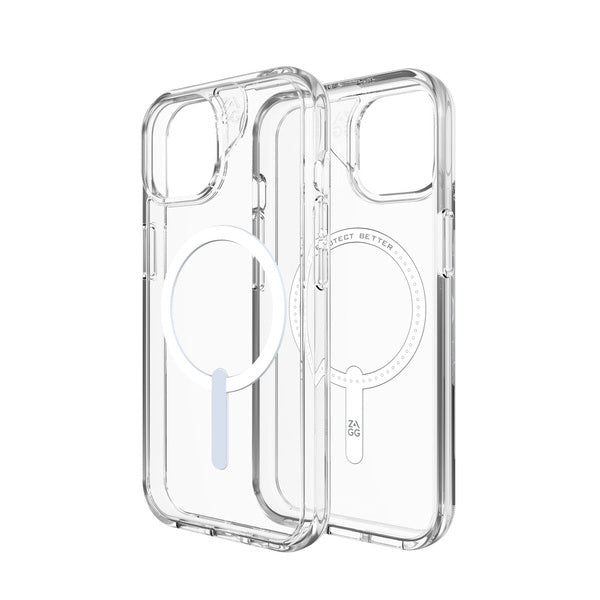 Funda dura Crystal Palace MagSafe para iPhone 15 Zagg transparente