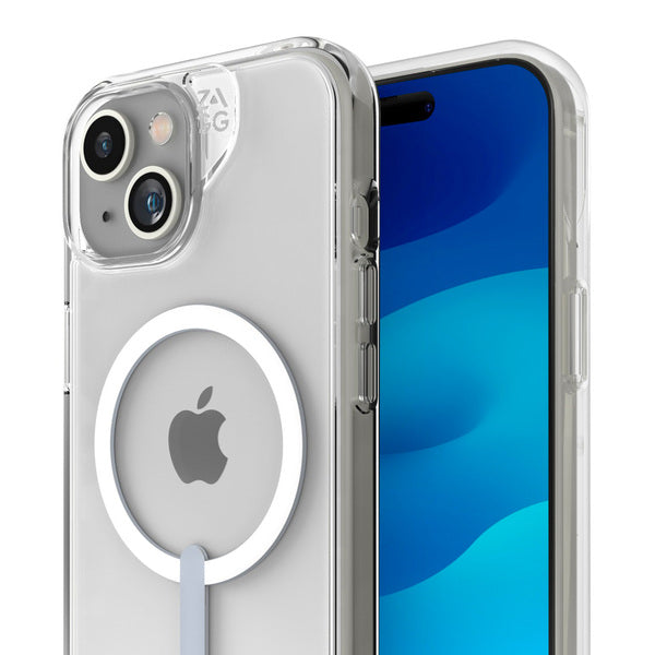 Funda dura Crystal Palace MagSafe para iPhone 15 Zagg transparente