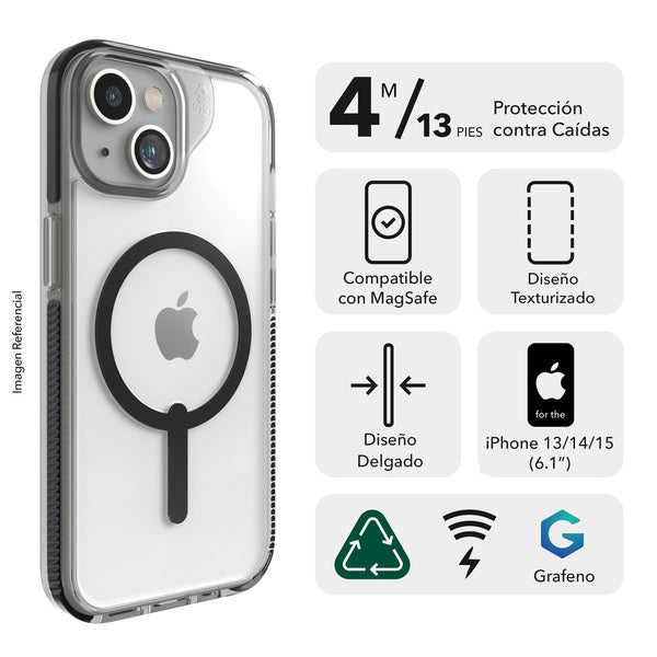 Funda dura Santa Cruz MagSafe para iPhone 15 Zagg negra
