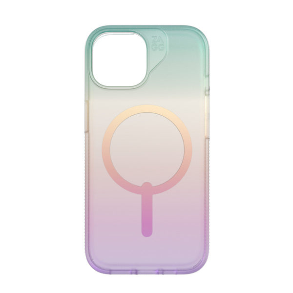 Funda dura Milan Snap MagSafe para iPhone 15 Zagg transparente iridiscente