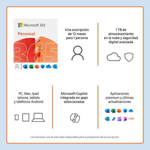 Microsoft 365 Personal ESD impresión (Suscripción por 1 año)