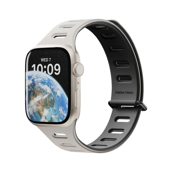 Banda para Apple Watch 44/45/49 mm Active Tracción Magnética Native Union negra/arcilla