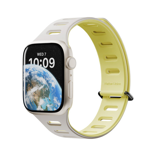 Banda para Apple Watch 44/45/49 mm Active Tracción Magnética Native Union limón/arcilla