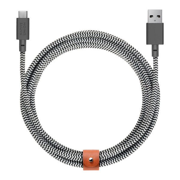 Cable USB-A a USB-C 3 Mt Belt Native Union zebra