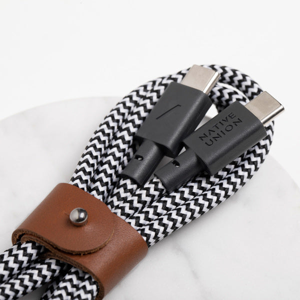 Cable USB-C a USB-C 1,2 Mt Belt Native Union zebra