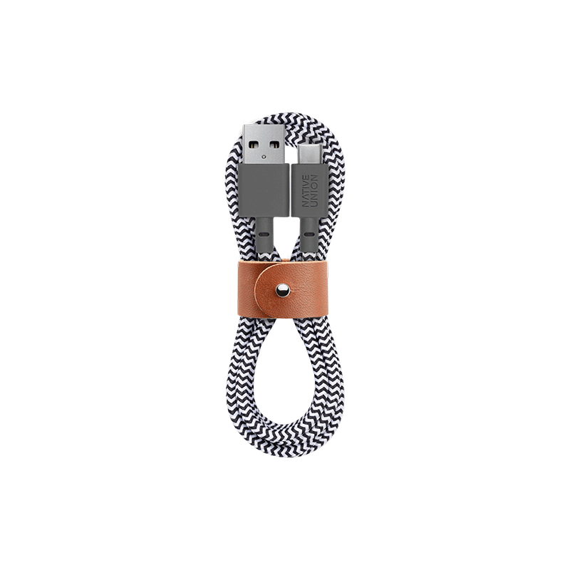 Cable USB-C a USB-C 1,2 Mt Belt Native Union zebra