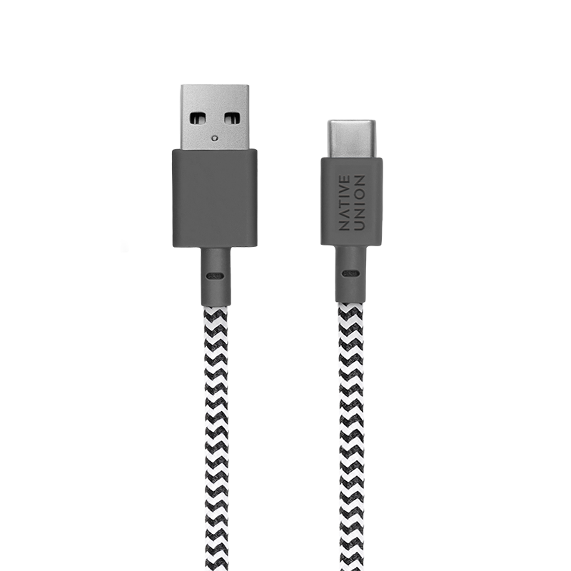 Cable USB-C a USB-C 1,2 Mt Belt Native Union zebra