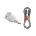 Bundle cargador GAN 30W blanco + Cable USB-C 1.2 Mt Native Union zebra