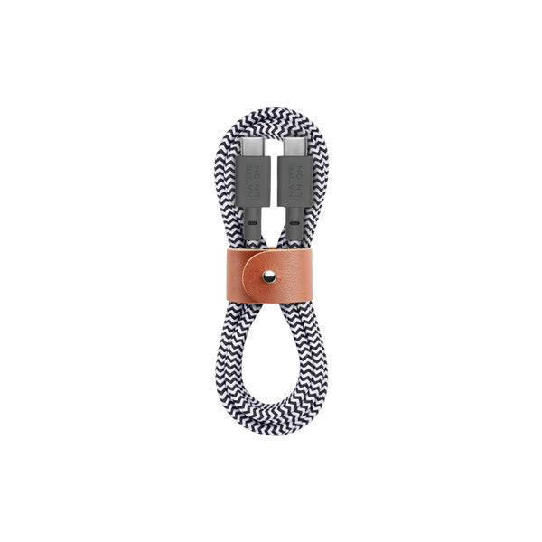 Bundle cargador GAN 30W blanco + Cable USB-C 1.2 Mt Native Union zebra