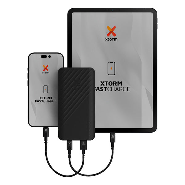 Batería 20.000 mAh 2xUSB-C 1xUSB-A 20W PD Go2 Series Xtorm negro medianoche