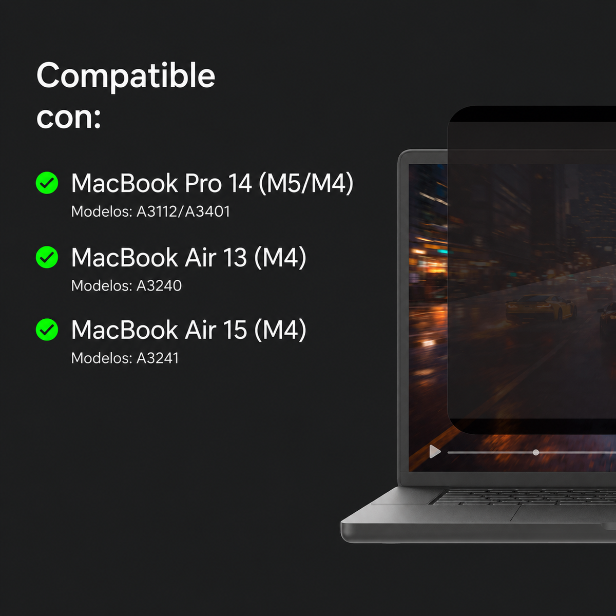 Lamina privacidad removible MacBook Air 13" M5/M4 Zagg
