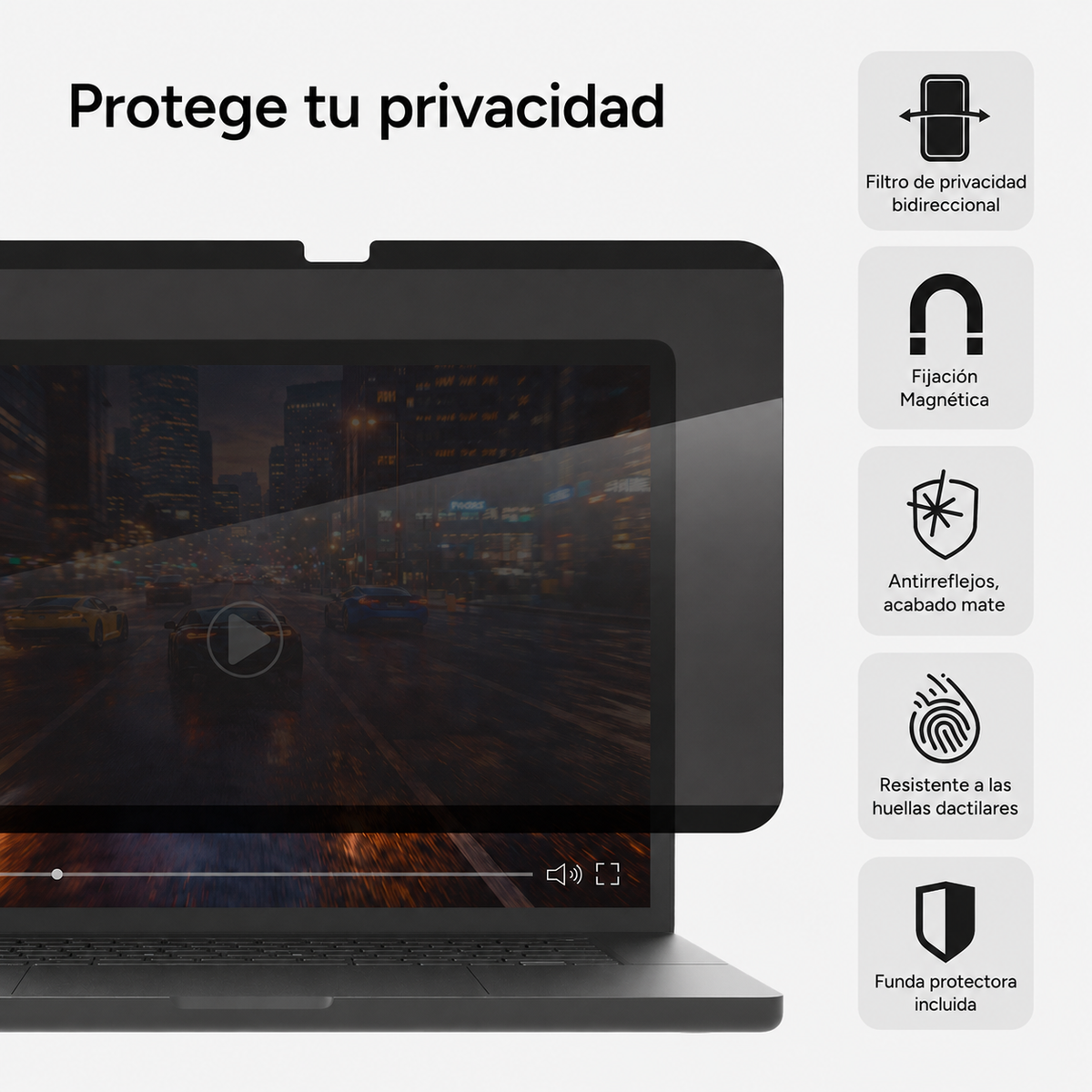 Lamina privacidad removible MacBook Air 15" M5/M4 Zagg