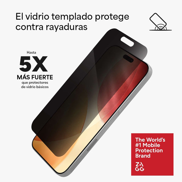 Lámina vidrio InvisibleShield XTR Privacidad iPhone 17 Pro Max Zagg
