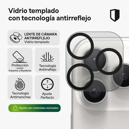 Aros cámara InvisibleShield AR iPhone 17 Pro/17 Pro Max Zagg Negro
