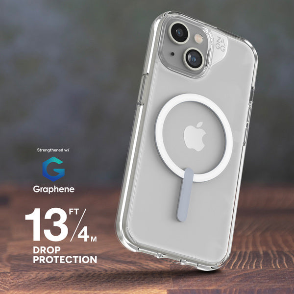 EOL> Funda dura Crystal Palace MagSafe para iPhone 15 Plus Zagg transparente