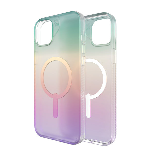 EOL> Funda dura Milan Snap MagSafe para iPhone 15 Plus Zagg transparente iridiscente