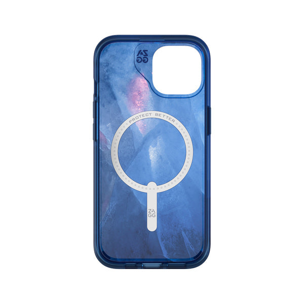 Funda dura Milan Snap MagSafe para iPhone 15 Plus Zagg azul glaciar