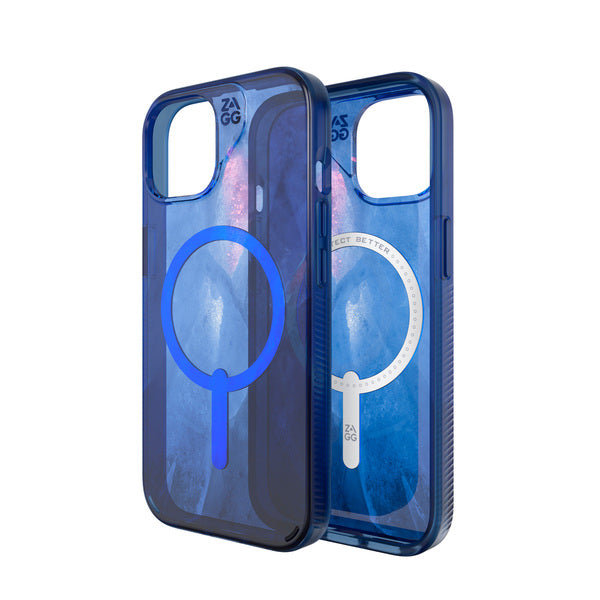 Funda dura Milan Snap MagSafe para iPhone 15 Plus Zagg azul glaciar