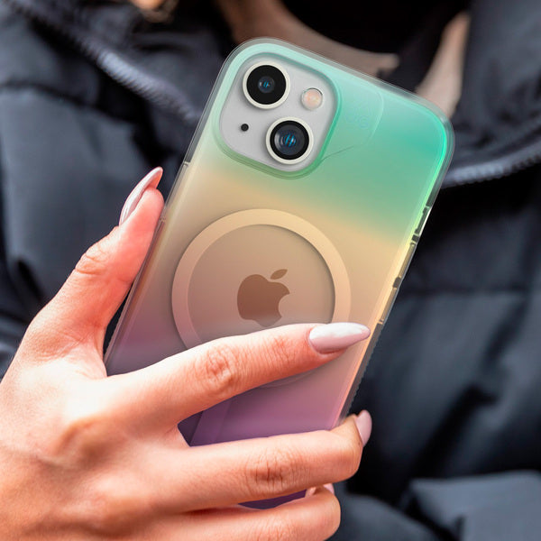 Funda dura Milan Snap MagSafe para iPhone 15 Plus Zagg azul glaciar