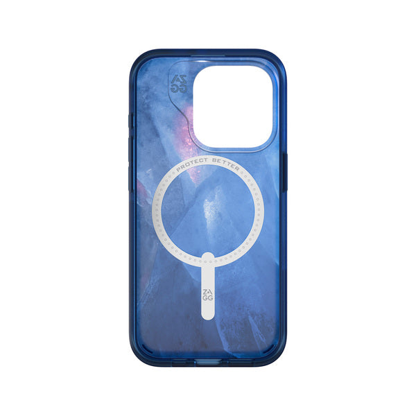 Funda dura Milan Snap MagSafe para iPhone 15 Pro Zagg azul glaciar